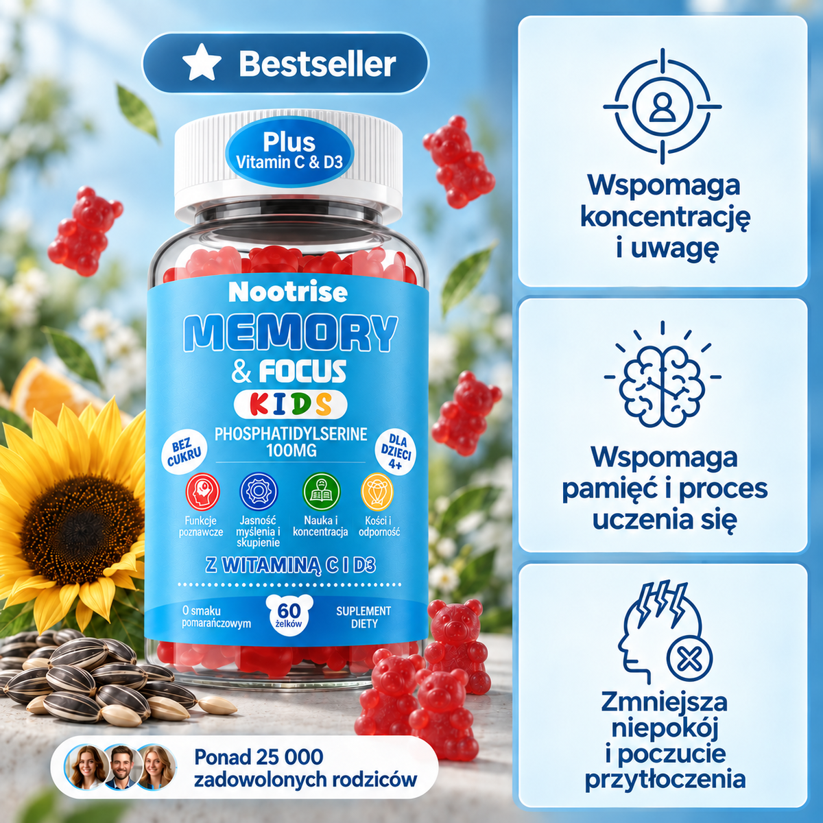 Nootrise Równowaga nastroju + Koncentracja dla dzieci